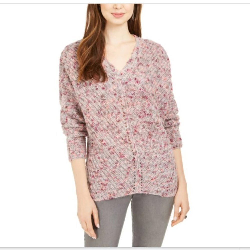 Style & Company marled Long Sleeve V Neck sweater NWT